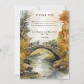 Herfst Stenen Brug Rivier Bladeren Val Bedankt Aankondiging (Voorkant)