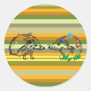 Herfst Sticker Hedgehog Liefde