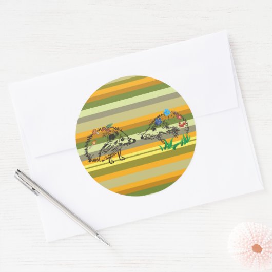 Herfst Sticker Hedgehog Liefde (Envelop)