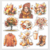 Herfst Stickers Custom-Cut Vinyl Sticker (Vel)