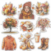 Herfst Stickers Custom-Cut Vinyl Sticker (Voorkant)
