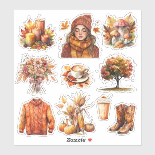 Herfst Stickers Custom-Cut Vinyl Sticker (Vel)