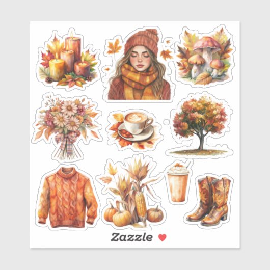 Herfst Stickers Custom-Cut Vinyl Sticker (Vel)