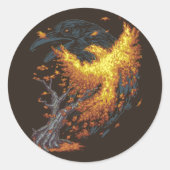 Herfst stijgt ronde sticker (Voorkant)