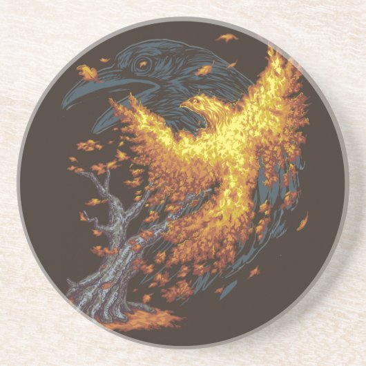 Herfst stijgt zandsteen onderzetter (Voorkant)