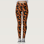 Herfst Stijlvolle Oranje bladeren Druk over alle L Leggings (Voorkant)