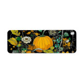 Herfst stilleven met pompoen etiket (Voorkant)