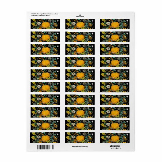 Herfst stilleven met pompoen etiket (Full Sheet)