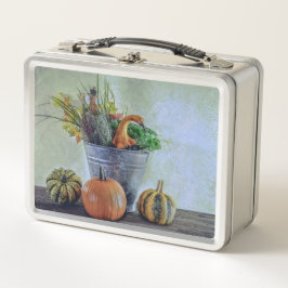 Herfst stilleven met pompoenen, bloemen