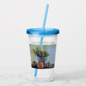 Herfst stilleven met pompoenen, bloemen acryl drinkbeker (Achterkant)