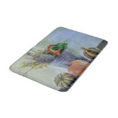 Herfst stilleven met pompoenen, bloemen badmat (Gekanteld)