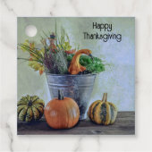 Herfst stilleven met pompoenen, bloemen bedankjes labels (Voorkant)