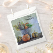 Herfst stilleven met pompoenen, bloemen bedankzakje (Geknipt)