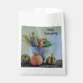 Herfst stilleven met pompoenen, bloemen bedankzakje (Voorkant)