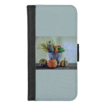 Herfst stilleven met pompoenen, bloemen