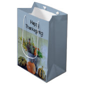 Herfst stilleven met pompoenen, bloemen medium cadeauzakje (Voorkant Gekanteld)