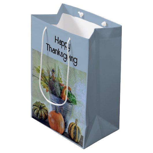 Herfst stilleven met pompoenen, bloemen medium cadeauzakje (Voorkant Gekanteld)