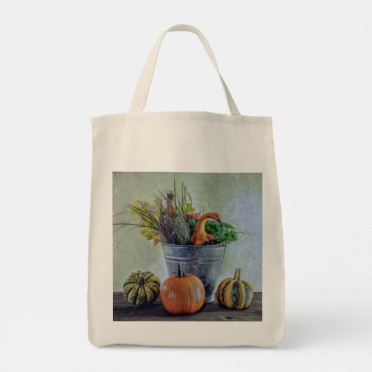 Herfst stilleven met pompoenen, bloemen tote bag (Achterkant)