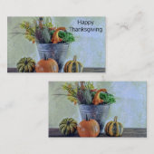 Herfst stilleven met pompoenen, bloemen visitekaartje (Voorkant / Achterkant)