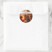 Herfst Stilleven Thanksgiving Adreslabels Ronde Sticker (Tas)
