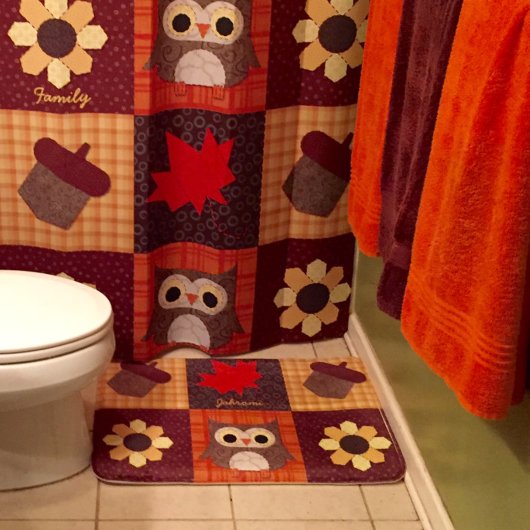 Herfst Stof Collage Gepersonaliseerde Badmat