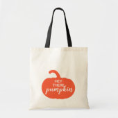 Herfst Stof Oranje Hallo Daar Pompoen Tote Bag (Voorkant)