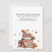 Herfst Storybook Eerste Verjaardag Chapter One Aut Kaart (Achterkant)