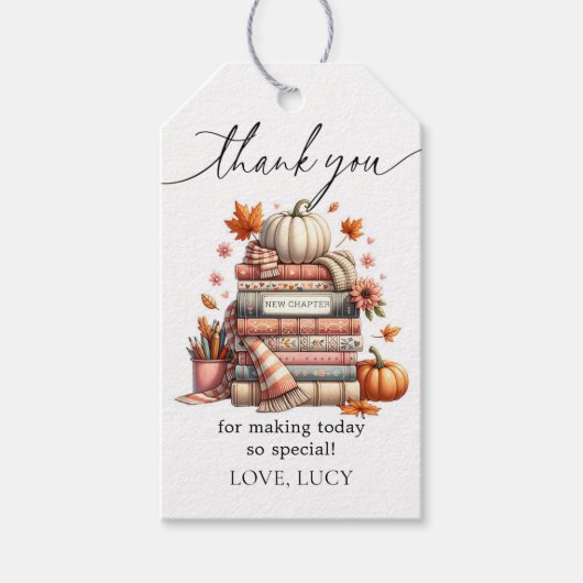 Herfst Storybook Nieuw Chapter Book Thema Party Fa Cadeaulabel (Voorkant)