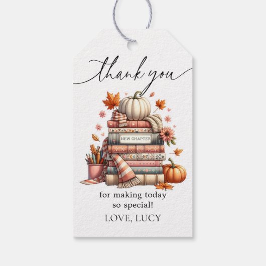 Herfst Storybook Nieuw Chapter Book Thema Party Fa Cadeaulabel (Achterkant)