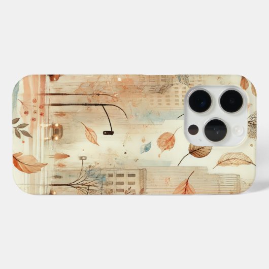Herfst straat scene iPhone case (Achterkant (horizontaal))