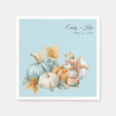 Herfst strand bruiloft pompoen servet (Voorkant)
