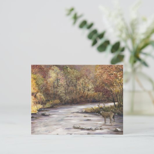 Herfst Stream Art Briefkaart (Staand voorkant)