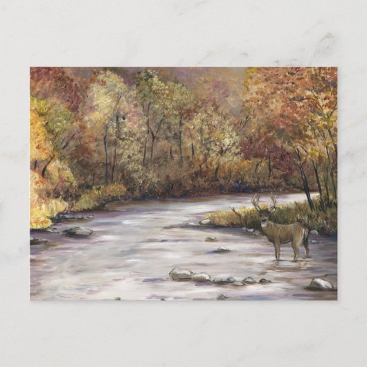 Herfst Stream Art Briefkaart (Voorkant)