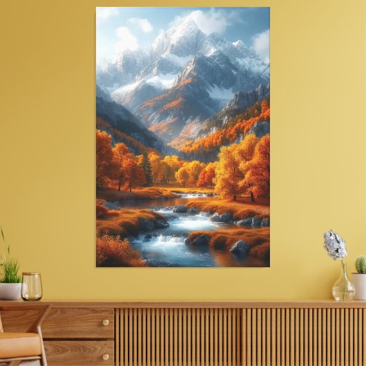 Herfst Stream Canvas Afdruk (Insitu (Woonkamer))