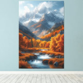 Herfst Stream Canvas Afdruk (Insitu (Houten vloer))