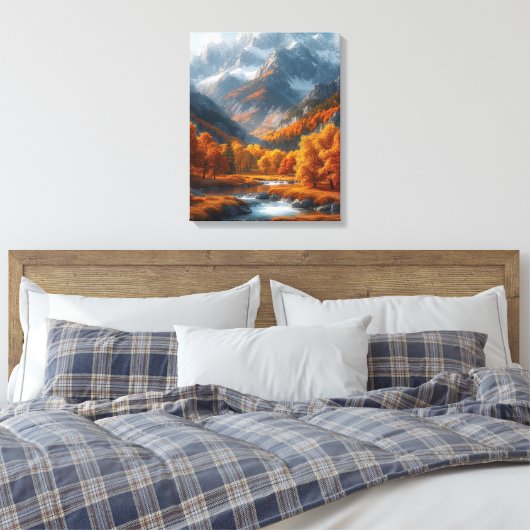 Herfst Stream Canvas Afdruk (Insitu (Slaapkamer))