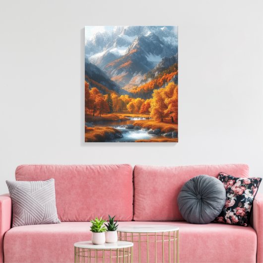 Herfst Stream Canvas Afdruk (Insitu (Woonkamer))