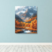 Herfst Stream Canvas Afdruk (Insitu (Houten vloer))