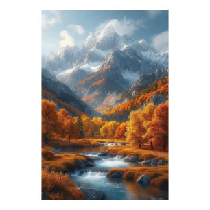 Herfst Stream Foto Afdruk