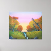 Herfst Stream met Trees Korea Canvas Afdruk (Voorkant)