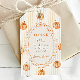 Herfst Strepen Kleine Pompoen Baby Shower Cadeaulabel