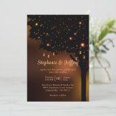 Herfst String Lichte Boom Herfst Bruiloft Kaart (Staand voorkant)