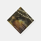 Herfst String Lights Eiken Boom Bruiloft Servetten (Hoek)