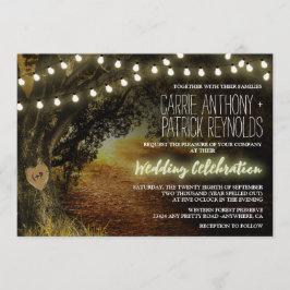 Herfst String Lights Eikenboom bruiloft uitnodigin Kaart
