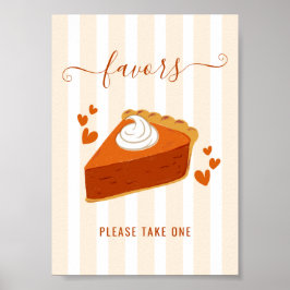 Herfst Stripes Little Cutie Pie Favoriet Tafelblad Poster