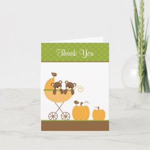 Herfst Stroller Twin Beren Notitiekaarten