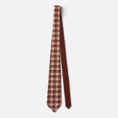 Herfst Stropdas in Bruin en Rood Plaid (Voorkant)