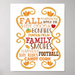 Herfst Subway Art Poster