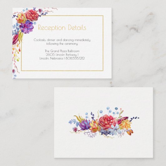 Herfst Succulenten Receptie Kaarten (Voorkant / Achterkant)