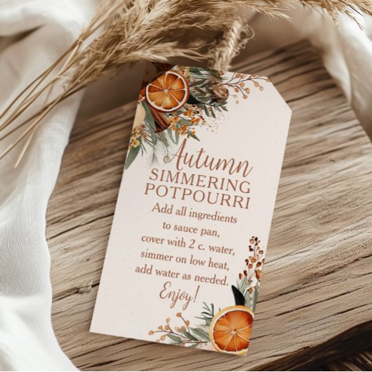 Herfst Sudderend Potpourri Cadeaulabel